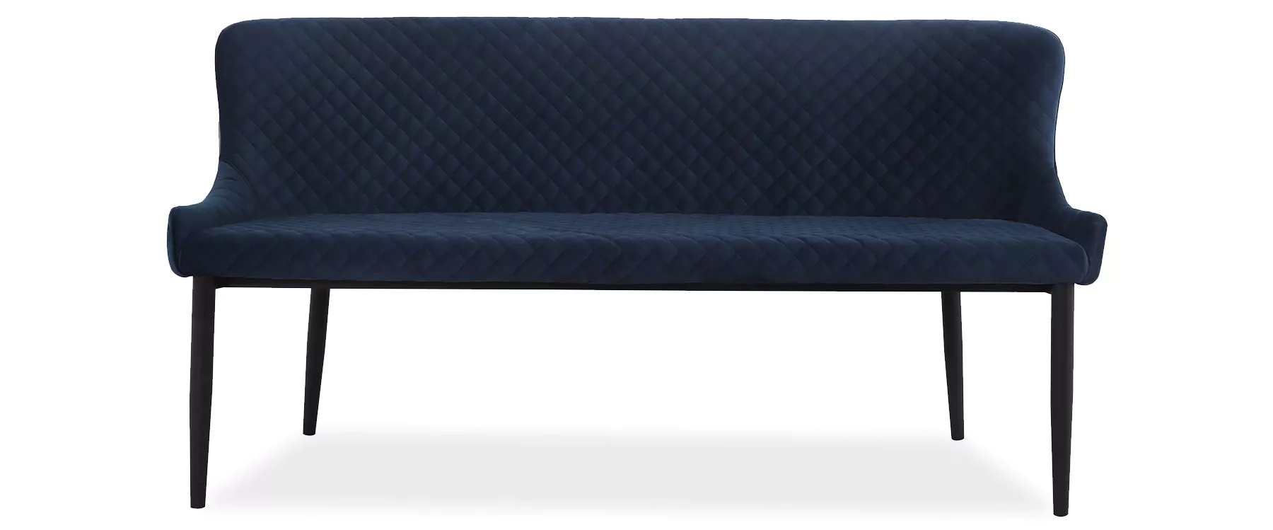 Jasper Blue Velvet Seater High Back Bench Dining Bench