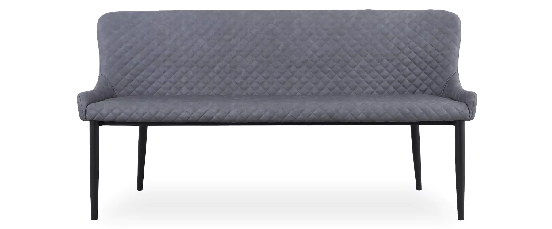 Jasper Grey Faux Leather Seater High Back Bench Dining Bench