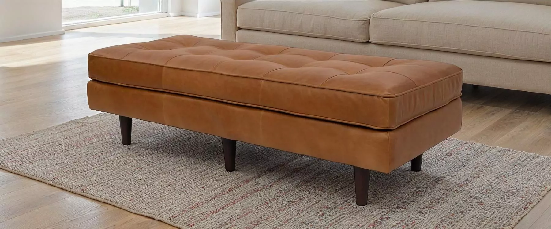 Scott Charme Cigar Leather Ottoman