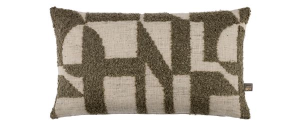 Lila Deep Green & Beige Fabric Cushion - 40cm X 60cm