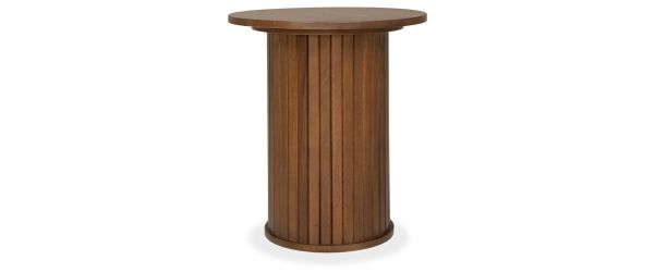 Lyra Dark Natural Oak Round Side Table