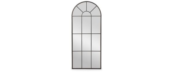 Eli Black Arched Window Mirror 140cm X 60cm X 2cm