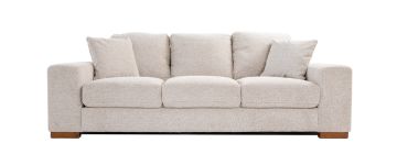 Santorini Taupe Fabric 3 Seater Sofa