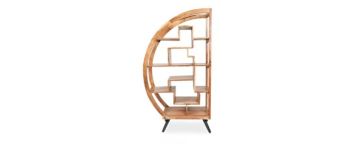 Osaka Acacia Wood Round Display Cabinet