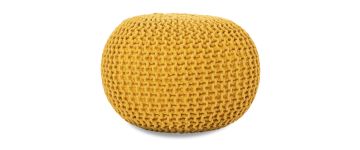 Bug Ochre Knitted Pouf