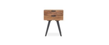 Osaka Acacia Wood 2 Drawer Side Table