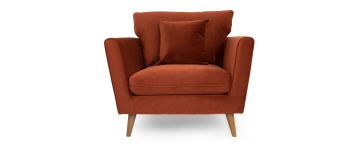 Ivy Rust Velvet Armchair