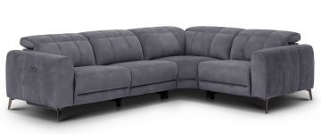 Allegra Grey Fabric Power Recliner 2.5L/1.5R Corner Sofa