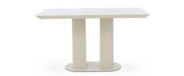 Avorio Cream Ceramic Fixed Dining Table Ceramic