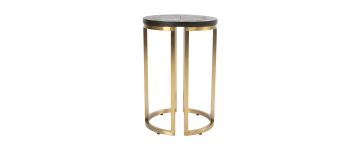 Chevron Peppercorn Oak Side Table