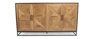 Indus Rustic Oak & Peppercorn Wide Sideboard