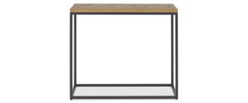 Indus Rustic Oak & Peppercorn Narrow Console Table