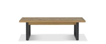 Indus Rustic Oak & Peppercorn Dining Bench - 158cm