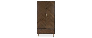 Sienna Fumed Oak & Peppercorn Wardrobe