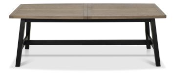 Camden Weathered Oak & Peppercorn Extending Dining Table (6-8 Seats)