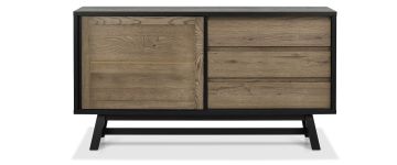Camden Weathered Oak & Peppercorn Wide Sideboard
