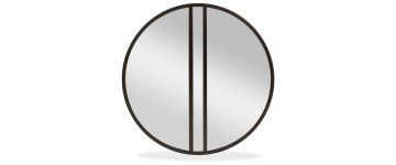 Monroe Black Ash Round Wall Mirror 80cm x 80cm