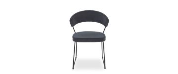 New-York Grey Dining Chair with Black Frame