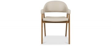 Camden Rustic Oak & Bonded Ivory Chair With Arms