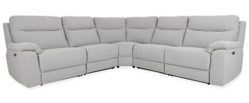 Chicago Grey Fabric Medium Powered Recliner Corner Group