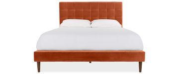 Scott Orange Velvet 6ft Super King Bedframe