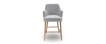 Cuban Grey Fabric Bar Stool