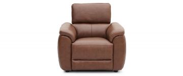 Devon Chestnut Brown Leather 1 Seater Power Recliner Armchair