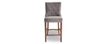 Carter Grey Fabric Bar Stool with Dark Legs