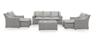 Hampton 3 Seater Sofa, 2 Armchairs, Coffee Table and 2 Footstool Set