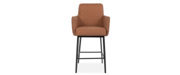 Ezra Tan Faux Leather Bar Stool with Arms