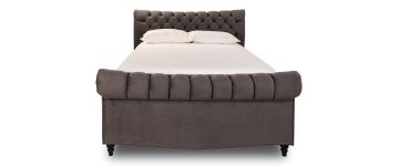 Belmont Velvet Smoke 5ft King Ottoman Storage Bedframe