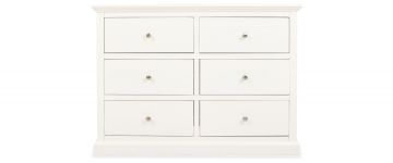 Amelia White Wooden 6 Drawer Dresser