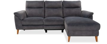 Dexter Shadow Fabric Power Reclining Corner Sofa with Right Hand Facing Chaise