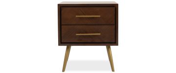 Malmo Acacia Wooden 2 Drawer Bedside Locker