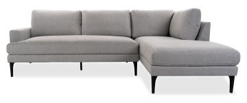 Hyde Grey Fabric Corner Sofa with Right-Hand Facing Chaise