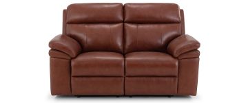Maxwell Brown Leather Power Recliner 2 Seater Sofa