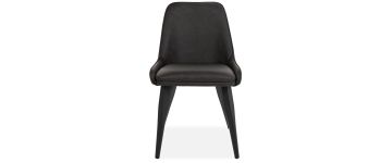 Powell Dark Grey Faux Leather Dining Chair
