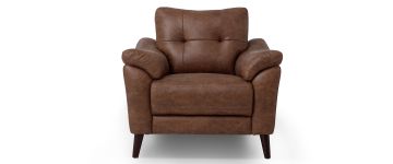 Matteo Chocolate Faux Leather Armchair