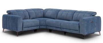 Allegra Blue Fabric Power Recliner 1.5L/2.5R Corner Sofa