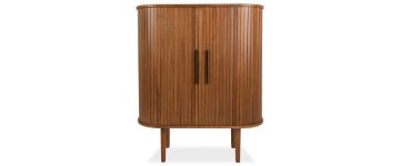 Lyra Dark Natural Oak Tall Sliding Door Sideboard