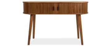 Lyra Natural Dark Oak Slide Door Console Table