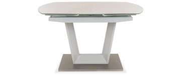 Argento Ceramic Grey Oval Swivel Extending Dining Table 