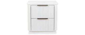 Grace White Wooden 2 Drawer Bedside Locker