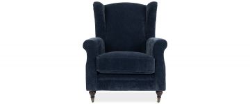 Sage Navy Fabric Wingback Armchair