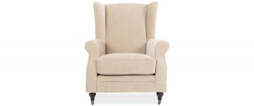 Sage Taupe Fabric Wingback Armchair