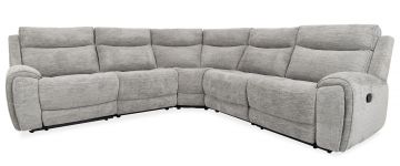 Sadie 5 Piece Dove Fabric Manual Reclining Corner Sofa