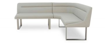 Avorio Cream Faux Leather Right Hand Facing Dining Bench