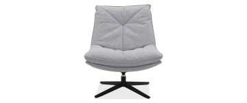 Elijah Piero Silver Fabric Swivel Armchair