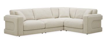 Groove Cloud Natural Fabric 4 Pce Modular Corner Sofa