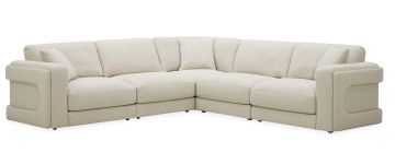 Groove Cloud Natural Fabric 5 Pce Modular Corner Sofa